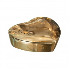 Petite polished brass heart box